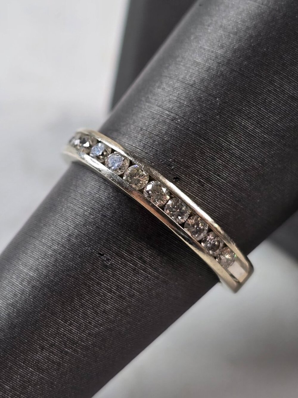 Womens Vintage Estate 14k White Gold Diamond Ring 2.5g E5155